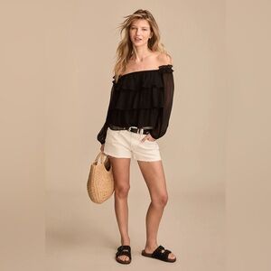 Lucky Brand Festival Mid-Rise 3” White Denim Shorts NWT Size 4 🌸
